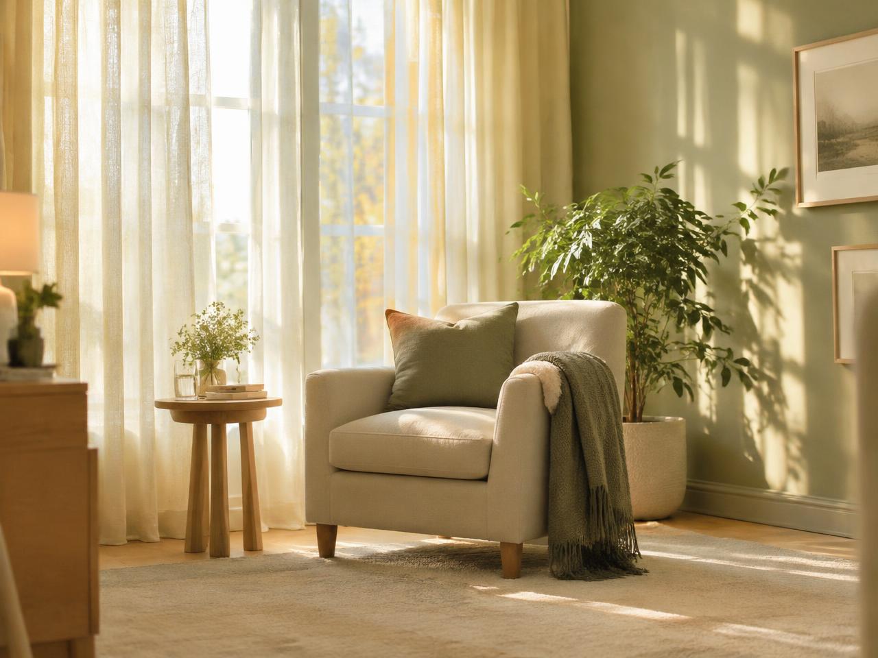 Calm, sunlit therapy room